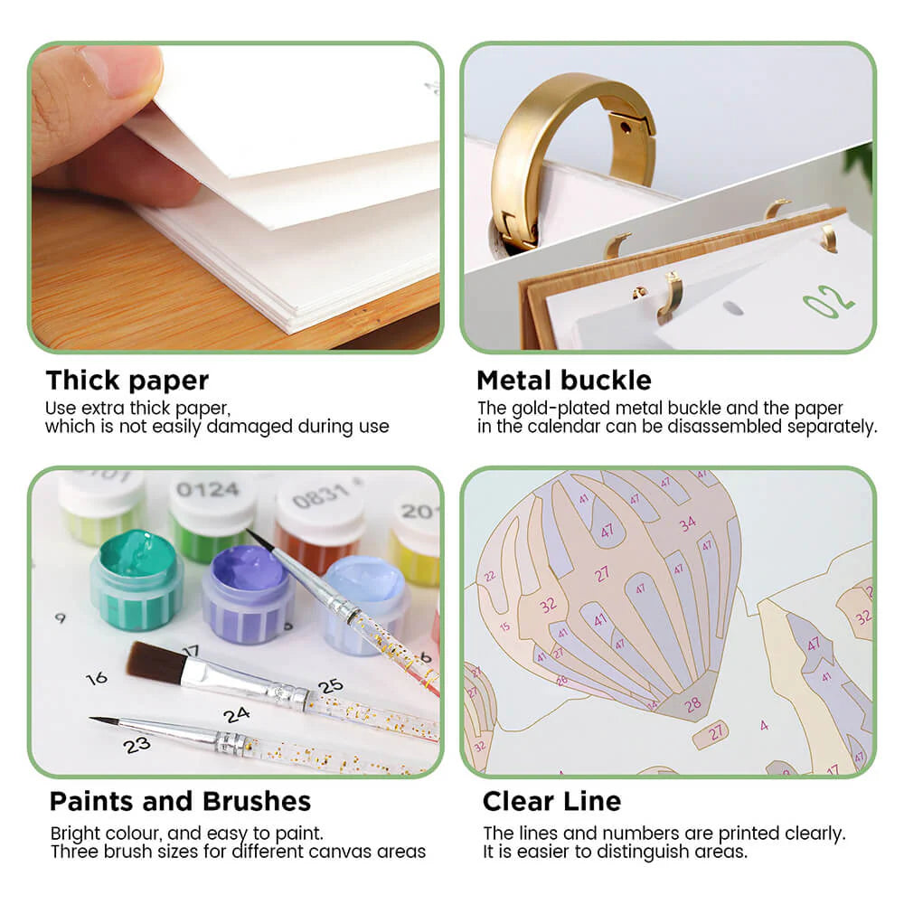 DIY Paint by Numbers Desk Calendar 2026 - World Architecture