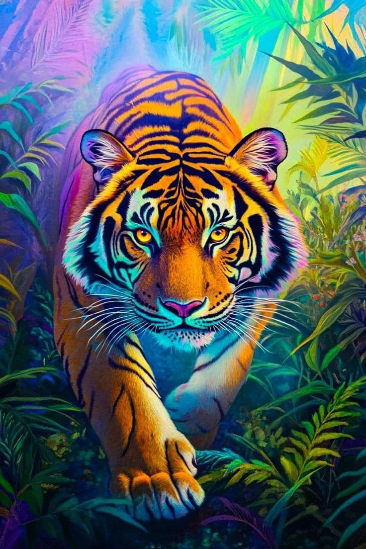 Paint by Numbers Kit Colored Tiger