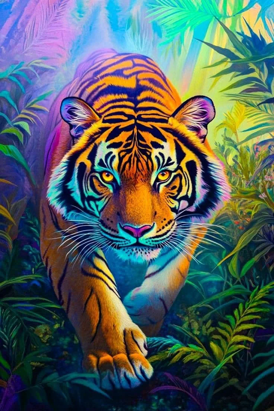 Paint by Numbers Kit Colored Tiger