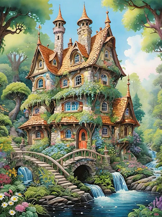 Paint by Numbers Kit Fantasy House