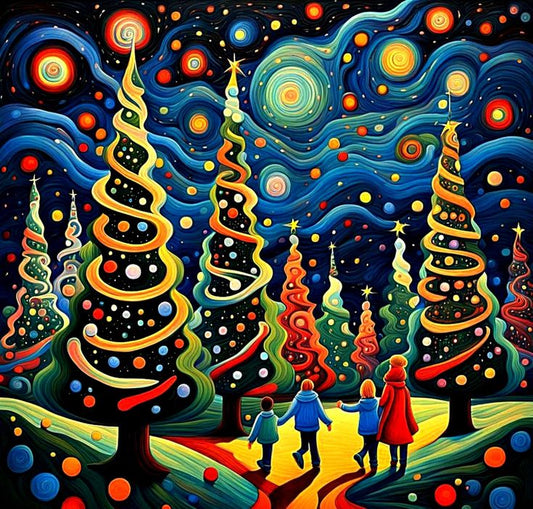 Paint by Numbers Kit Abstract Christmas Tree