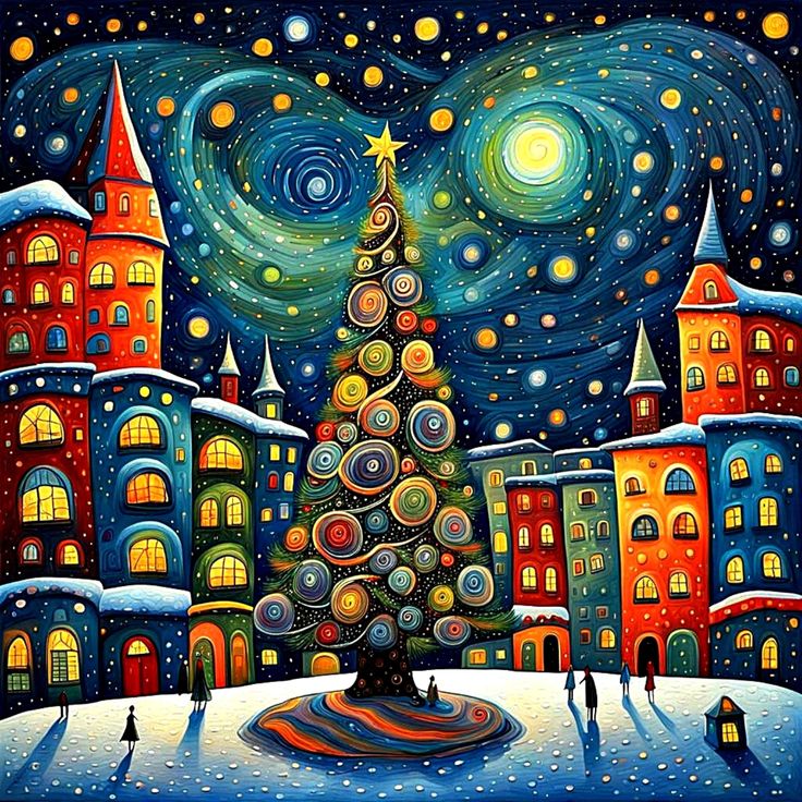 Paint by Numbers Kit Abstract Christmas Tree