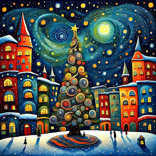 Paint by Numbers Kit Abstract Christmas Tree