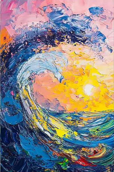 Paint by Numbers Kit Abstract Ocean Waves