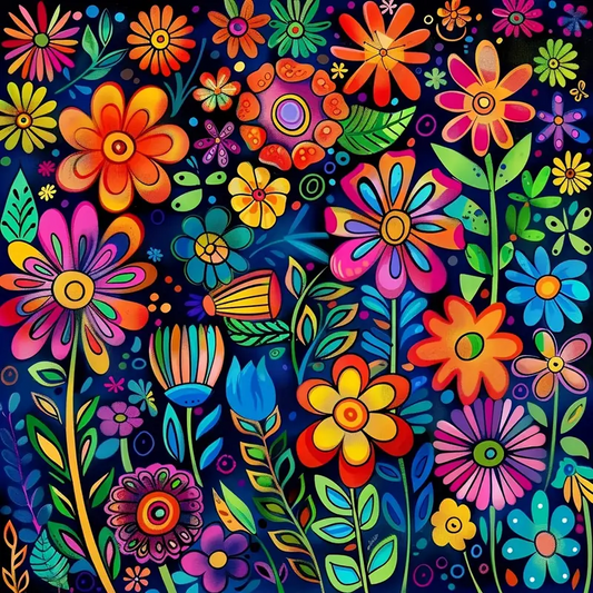 Paint by Numbers Kit Colorful Flowers