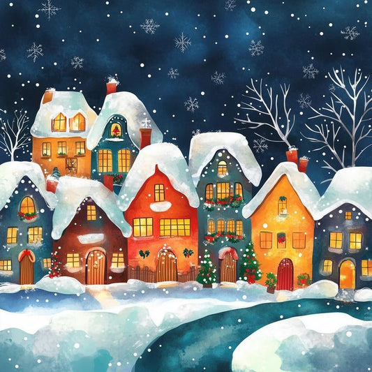 Paint by Numbers Kit Christmas Colorful Town