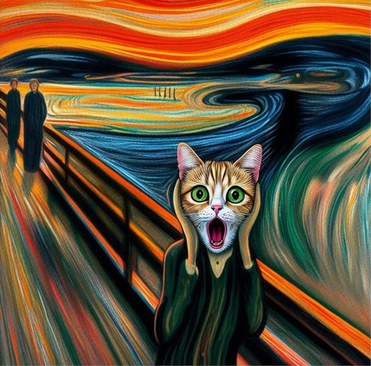 Paint by Numbers Kit Abstract Screaming Kitten