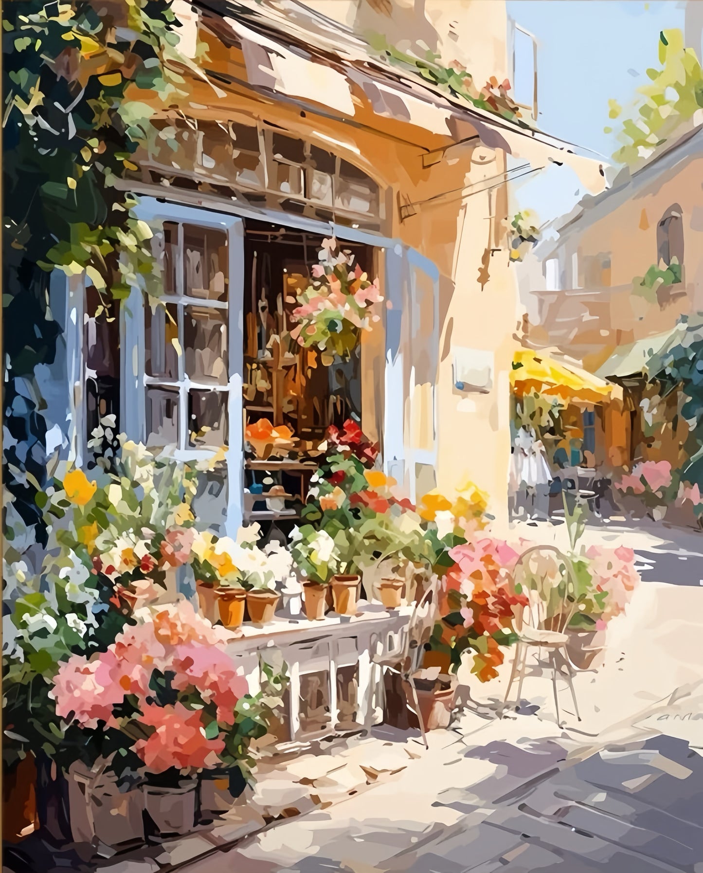 Paint by Numbers Kit Flowers Courtyard