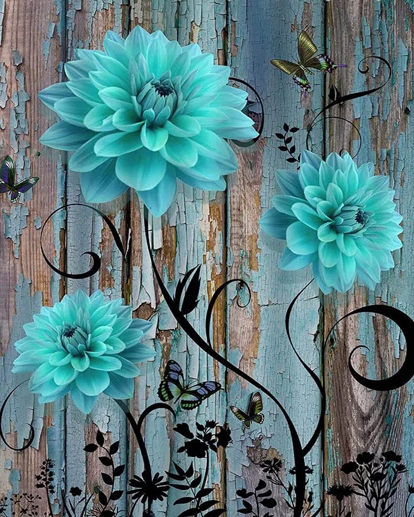 Paint by Numbers Kit 3D Flowers