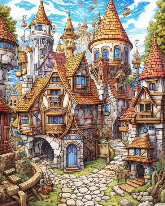 Paint by Numbers Kit Fairytale Town