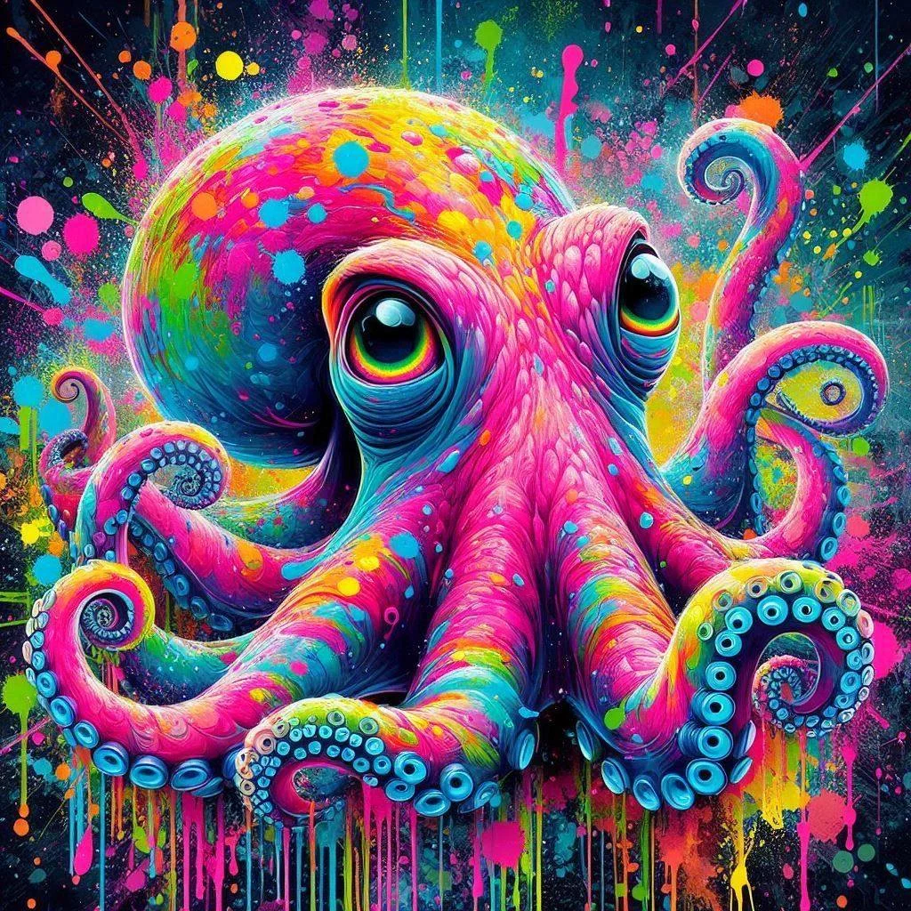 Paint by Numbers Kit Colorful Octopus