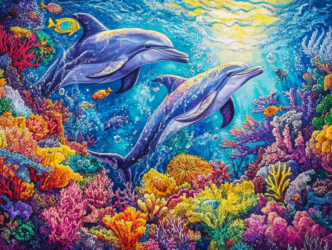 Paint by Numbers Kit Dolphins