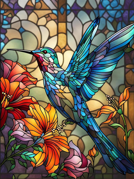 Paint by Numbers Kit Stained Glass Style Bird