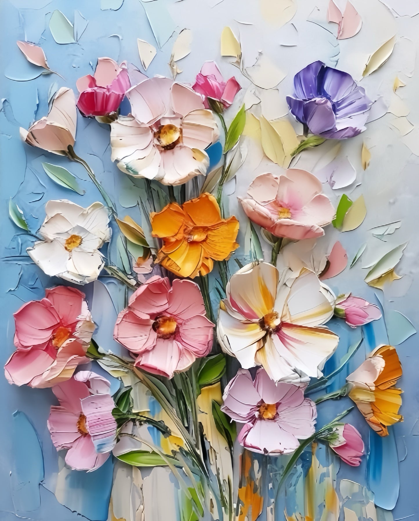 Paint by Numbers Kit 3D Flowers