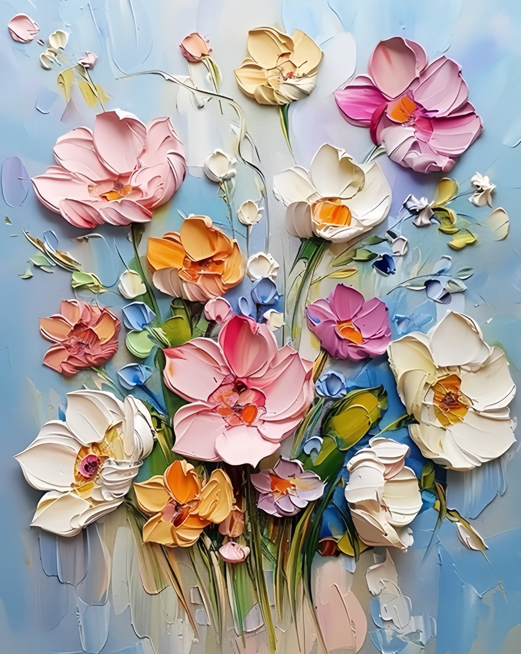 Paint by Numbers Kit 3D Flowers – diyartpaint