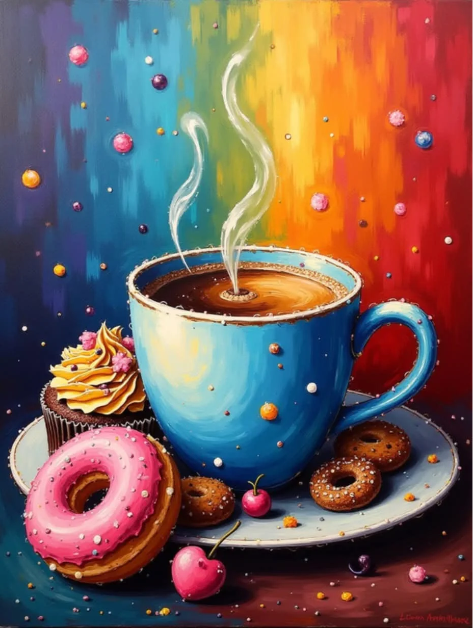 Paint by Numbers Kit Coffee And Donuts