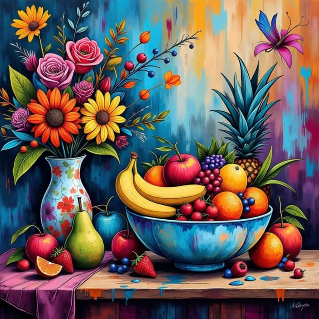 Paint by Numbers Kit Flowers And Fruits