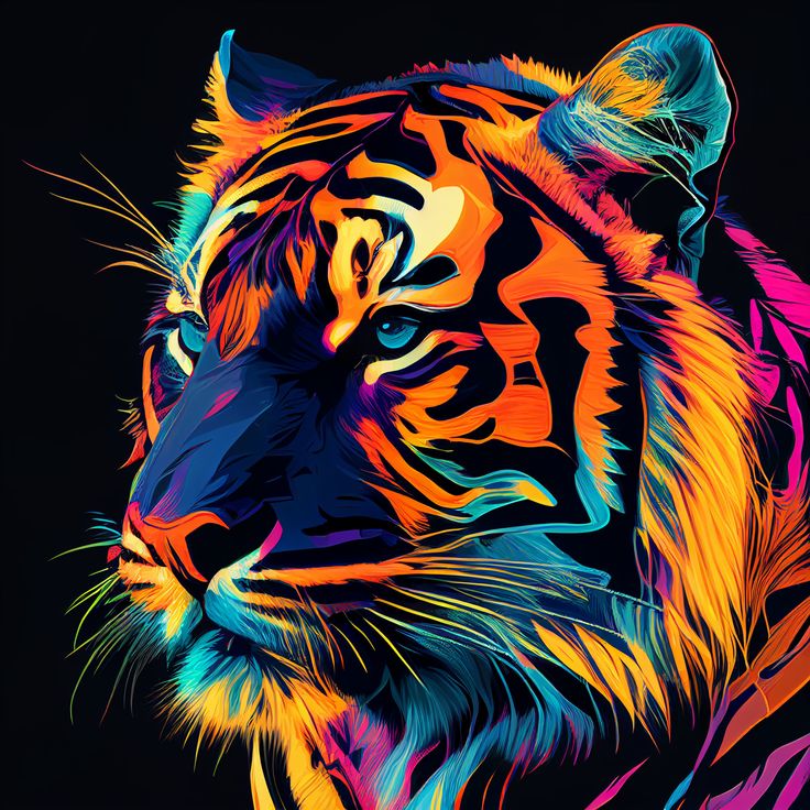 Paint by Numbers Kit Colored Tiger