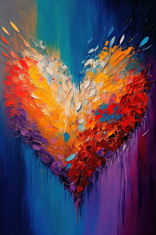 Paint by Numbers Kit Abstract Colorful Heart Shape