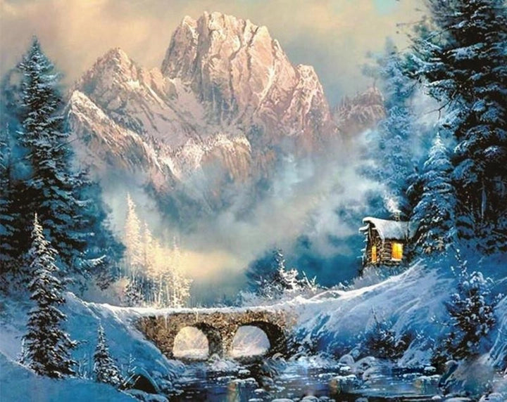 Paint by Numbers Kit Winter Landscape