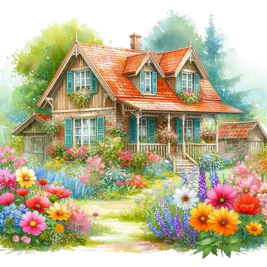 Paint by Numbers Kit Garden House