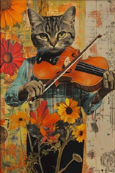 Paint by Numbers Kit Cat Playing Violin