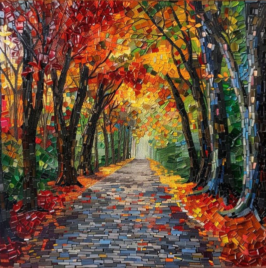 Paint by Numbers Kit Stained Glass Style Landscape