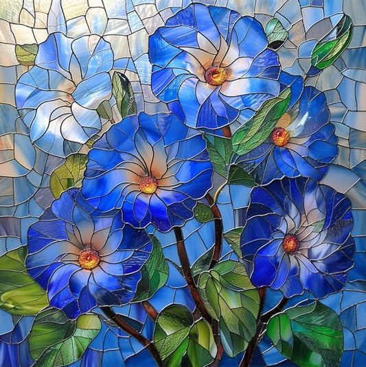 Paint by Numbers Kit Blue Flowers