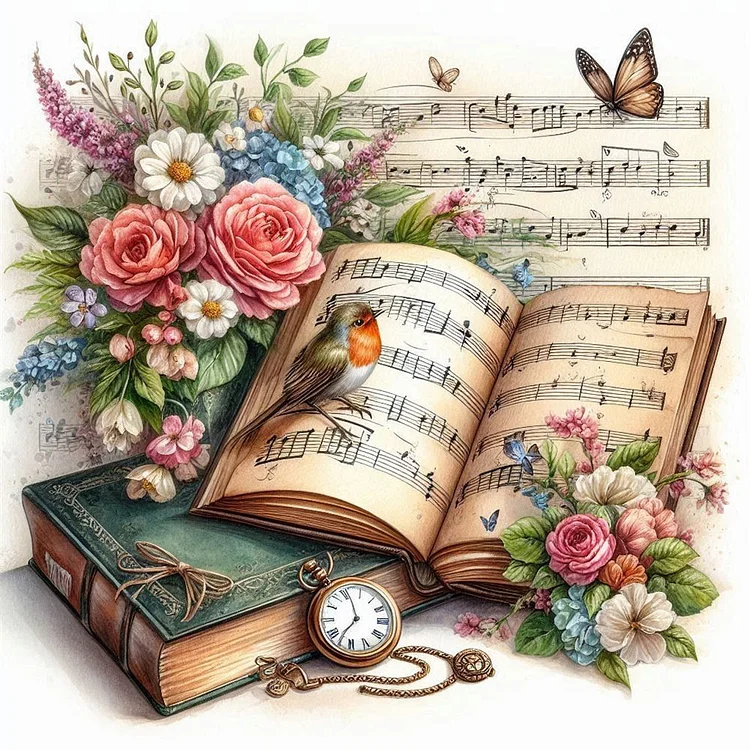 Paint by Numbers Kit Flowers And Books