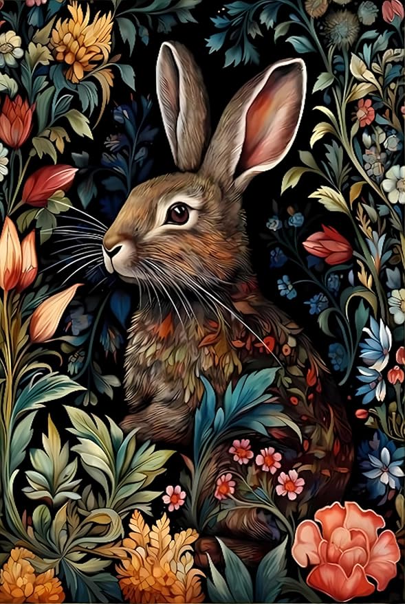 Paint by Numbers Kit Rabbit In Flowers