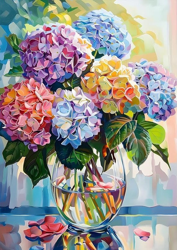 Paint by Numbers Kit Colored Flowers