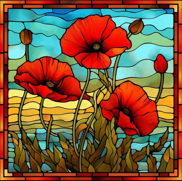 Paint by Numbers Kit Red Flower