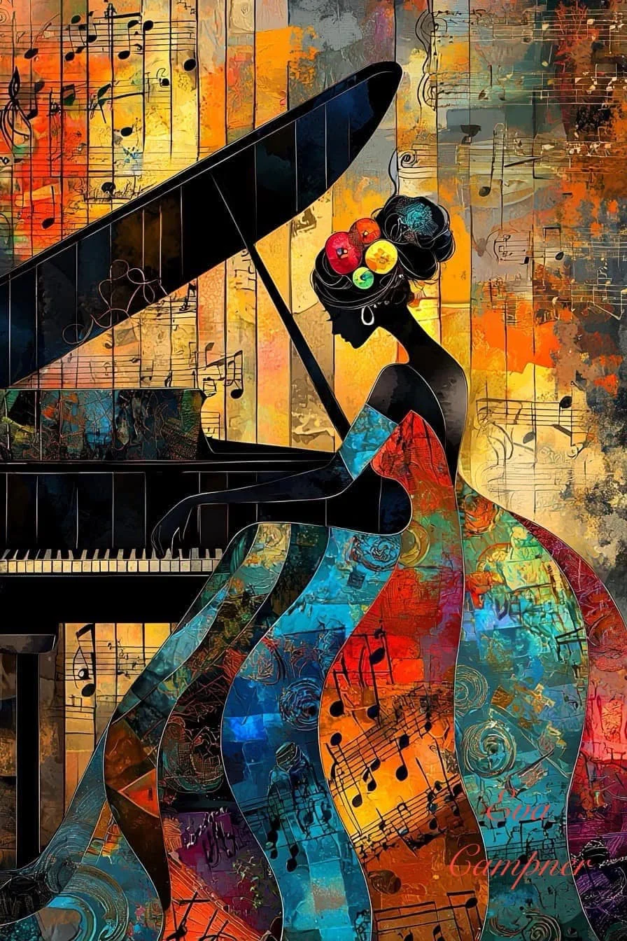 Paint by Numbers Kit Woman Playing The Piano