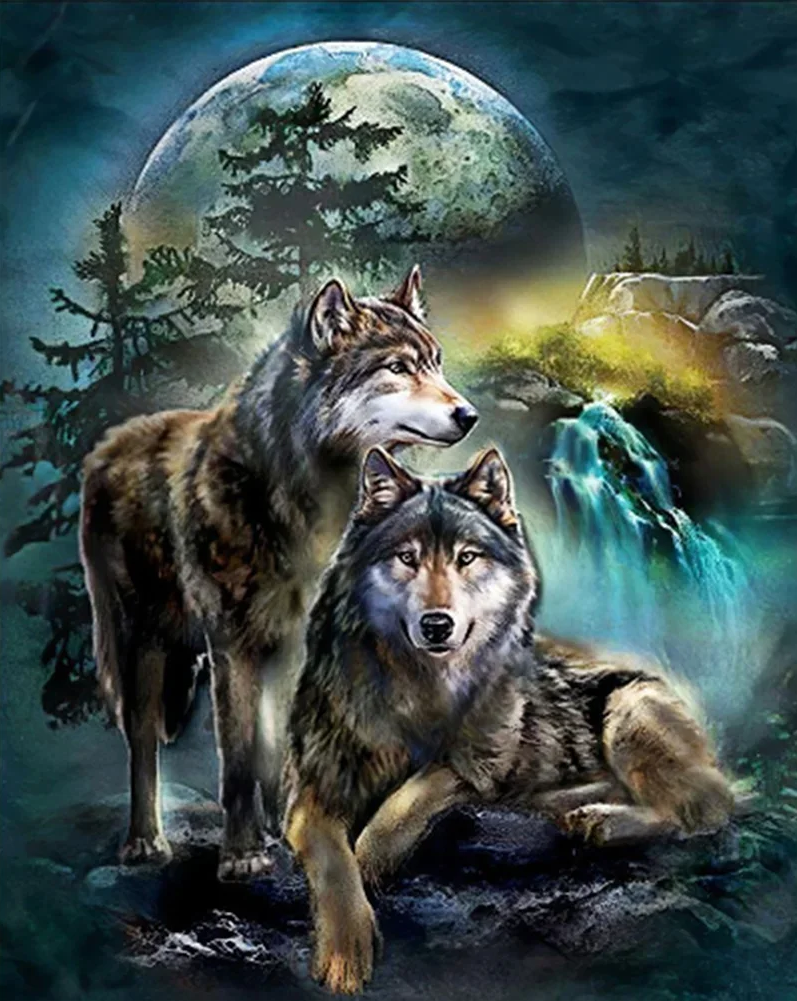 Paint by Numbers Kit Abstract Wolf