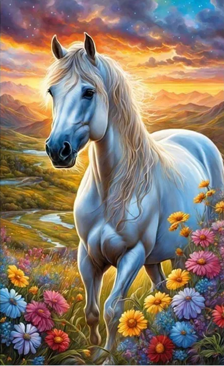 Paint by Numbers Kit White Horse