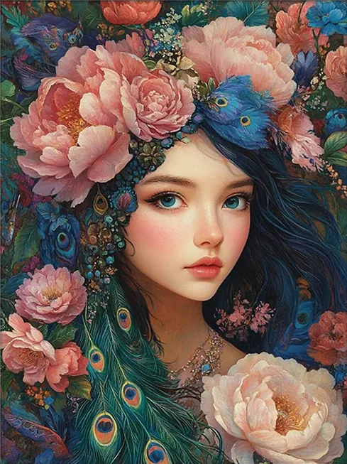 Paint by Numbers Kit Flower Woman