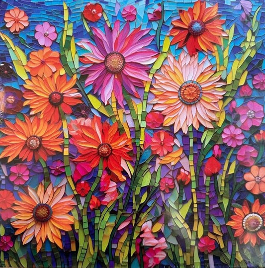 Paint by Numbers Kit Colored Flowers