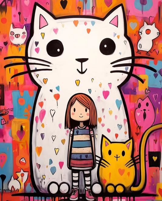 Paint by Numbers Kit Girl And Cat