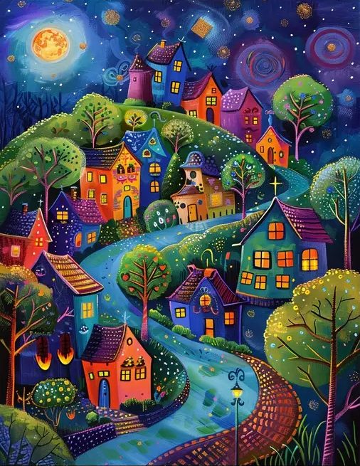 Paint by Numbers Kit Fairytale Town
