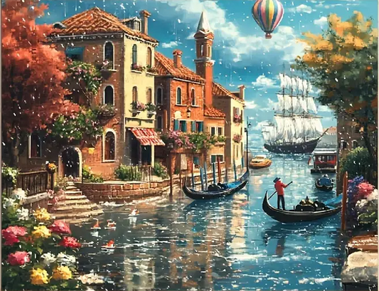 Paint by Numbers Kit Seaside Town