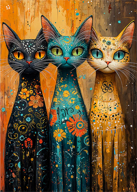 Paint by Numbers Kit Three Cats