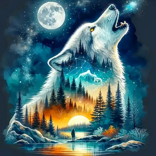 Paint by Numbers Kit Abstract Wolf