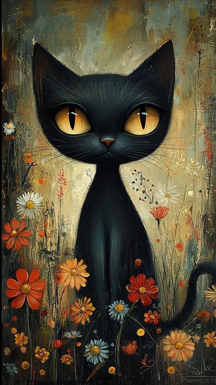 Paint by Numbers Kit Abstract Black Cat