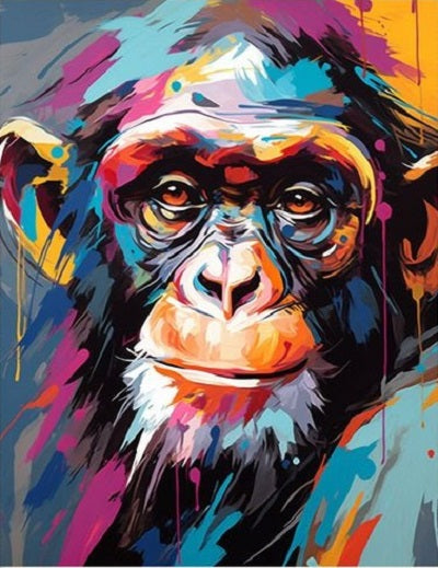 Paint by Numbers Kit Abstract Colorful Orangutan