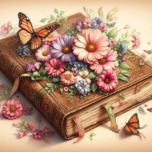 Paint by Numbers Kit Flowers And Books