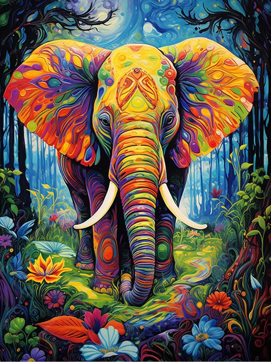 Paint by Numbers Kit Elephants in the Forest