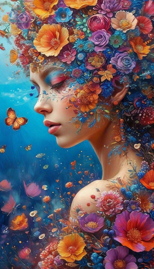 Paint by Numbers Kit Abstract Flowers Woman