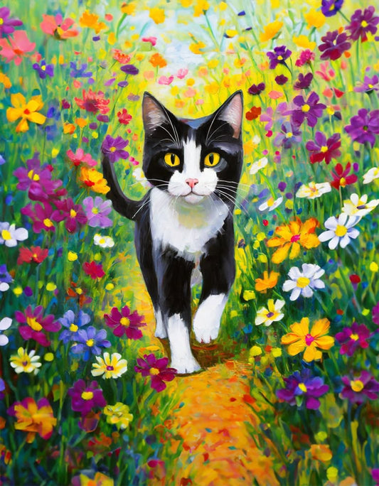 Paint by Numbers Kit Kitten In Flowers