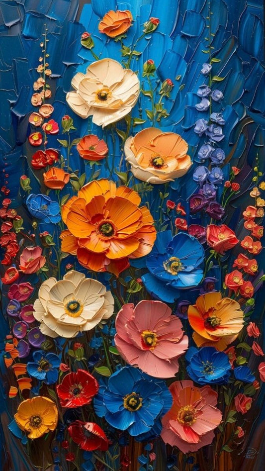 Paint by Numbers Kit 3D Flowers