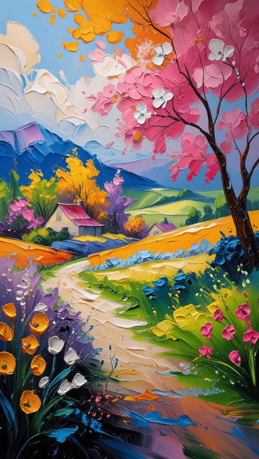 Paint by Numbers Kit Abstract Colorful Landscape